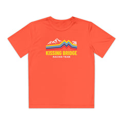 Kissing Bridge Racing Team | Retro Mountain Stripe '26 — Youth Racing Tee