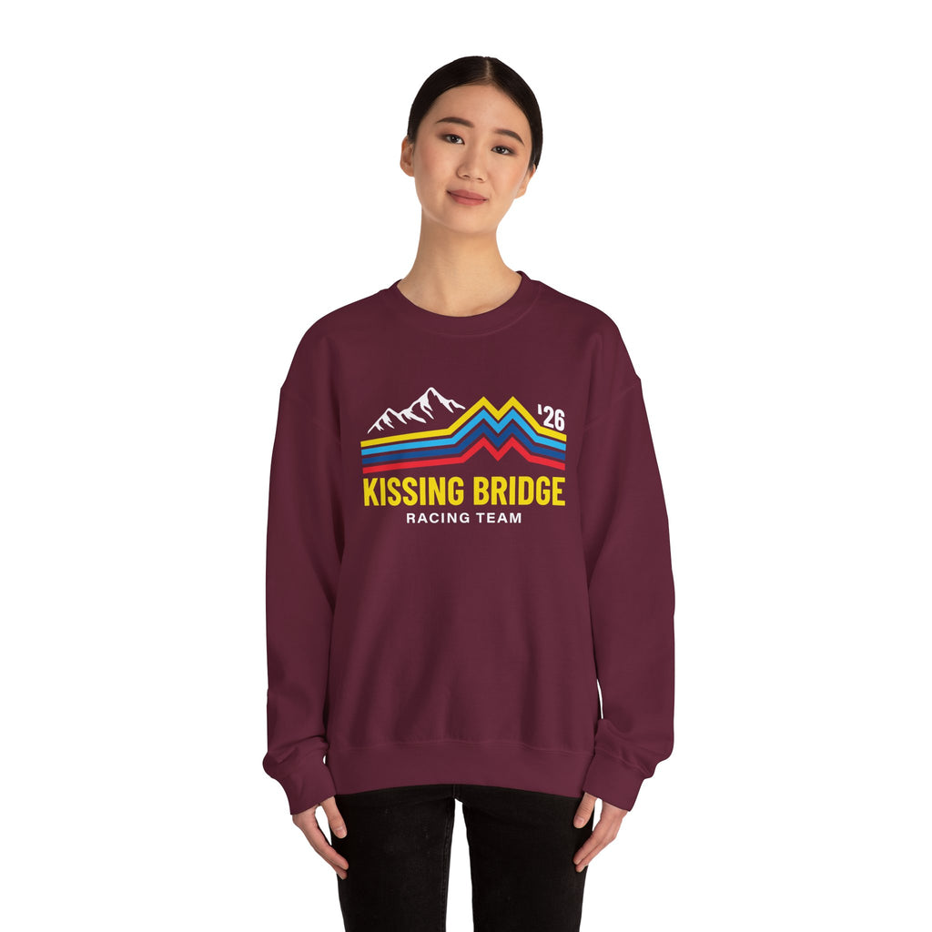 Kissing Bridge Racing Team | Retro Mountain Stripe '26 — Adult Sweatshirt