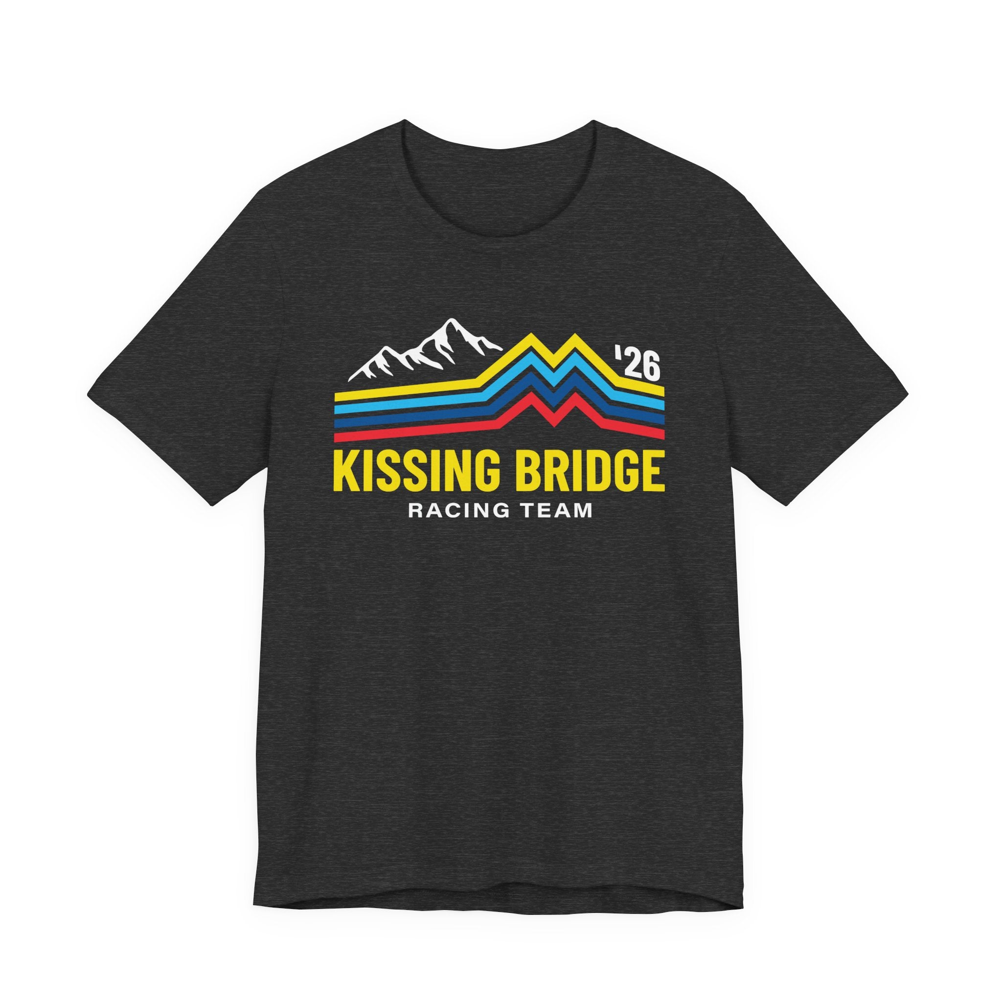 Kissing Bridge Racing Team Retro Mountain Stripes '26 – Adult Tee