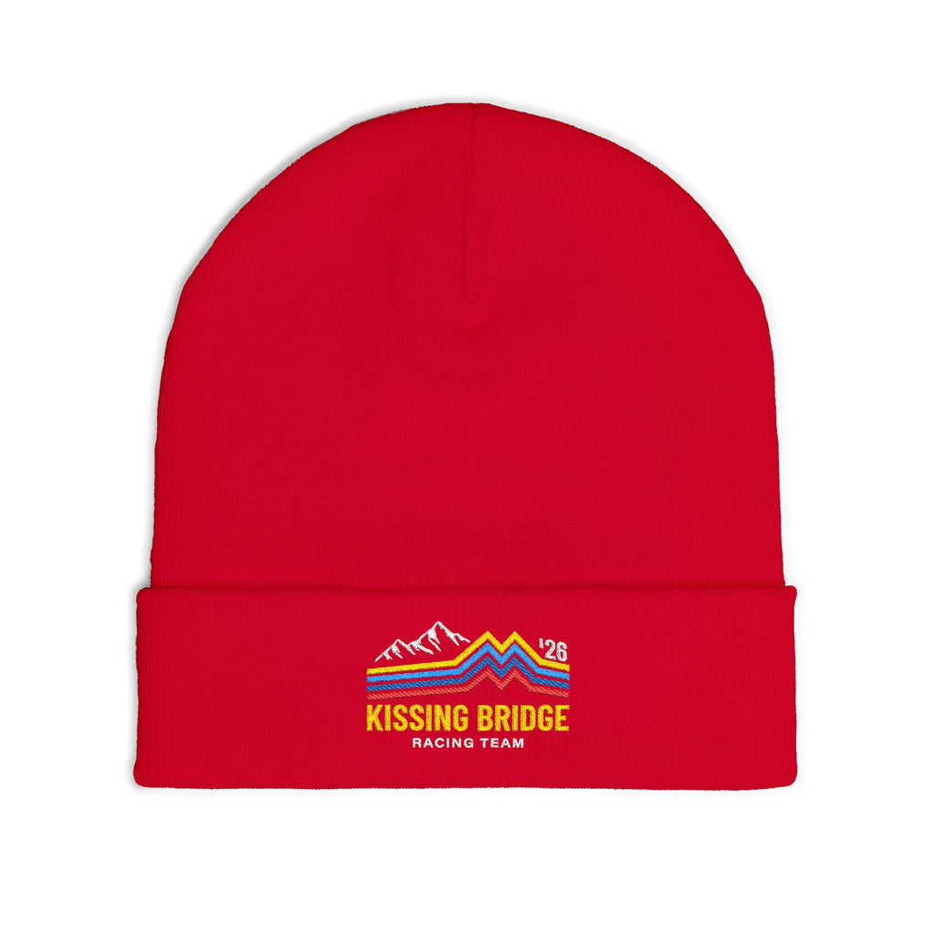 Kissing Bridge Racing Team | Retro Mountain Stripe '26 — Knit Beanie