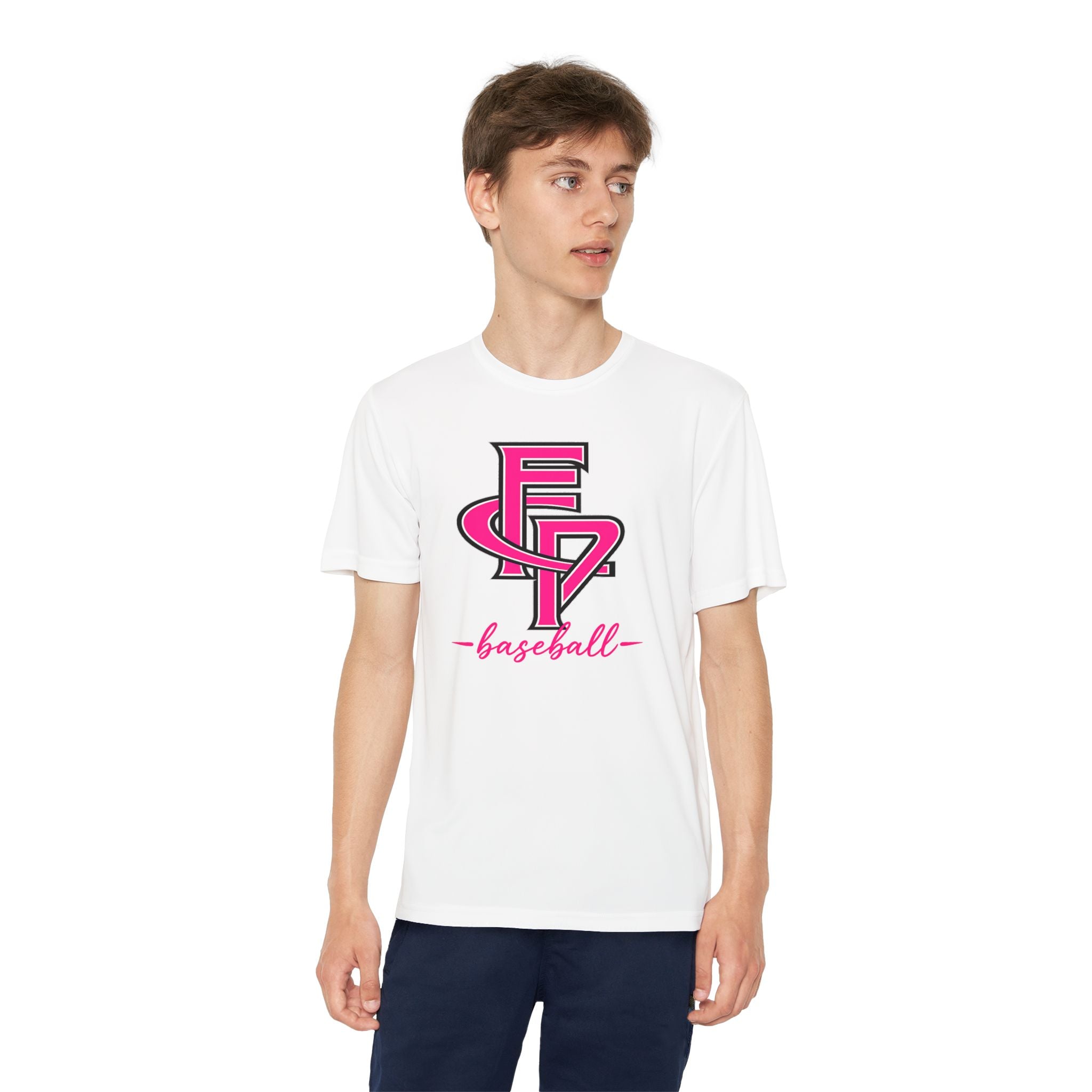 FCP Youth Baseball Dri-Fit Tee: Pink Logo