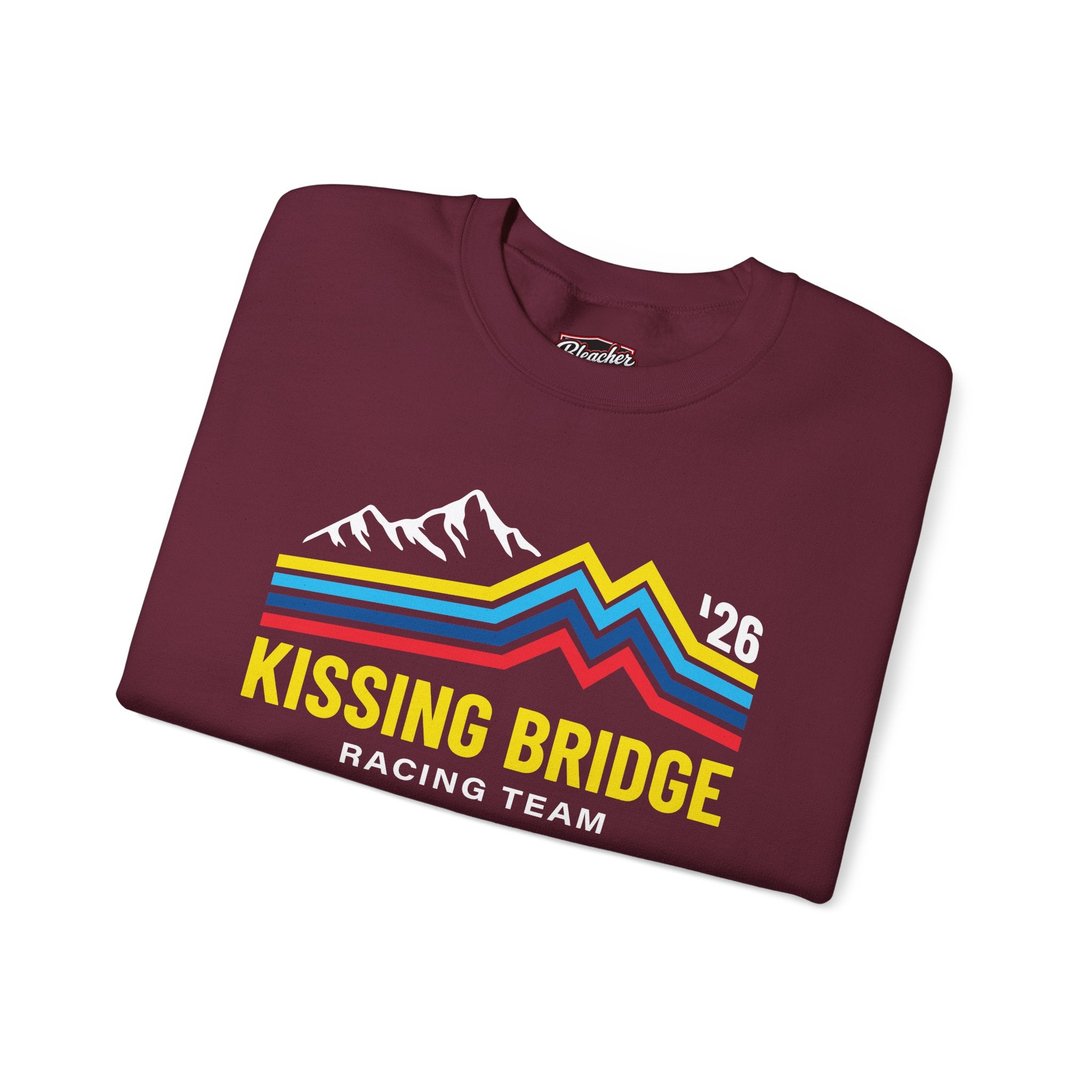 Kissing Bridge Racing Team | Retro Mountain Stripe '26 — Adult Sweatshirt