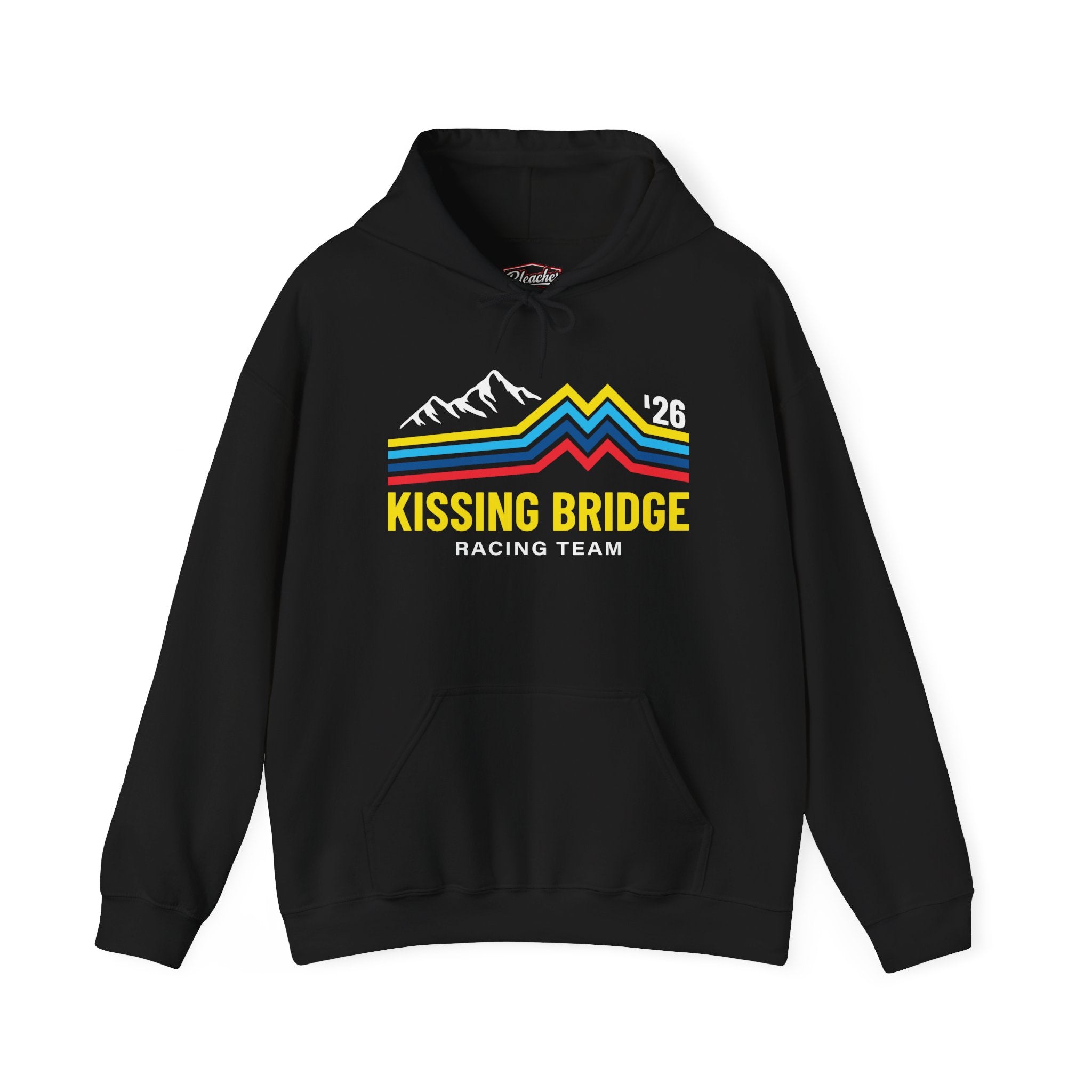 Kissing Bridge Racing Team | Retro Mountain Stripe '26 — Adult Hoodie