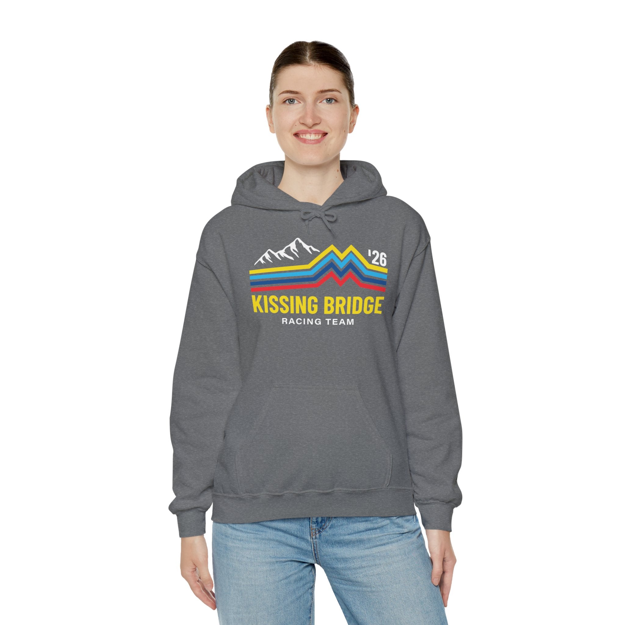 Kissing Bridge Racing Team | Retro Mountain Stripe '26 – Adult Hoodie