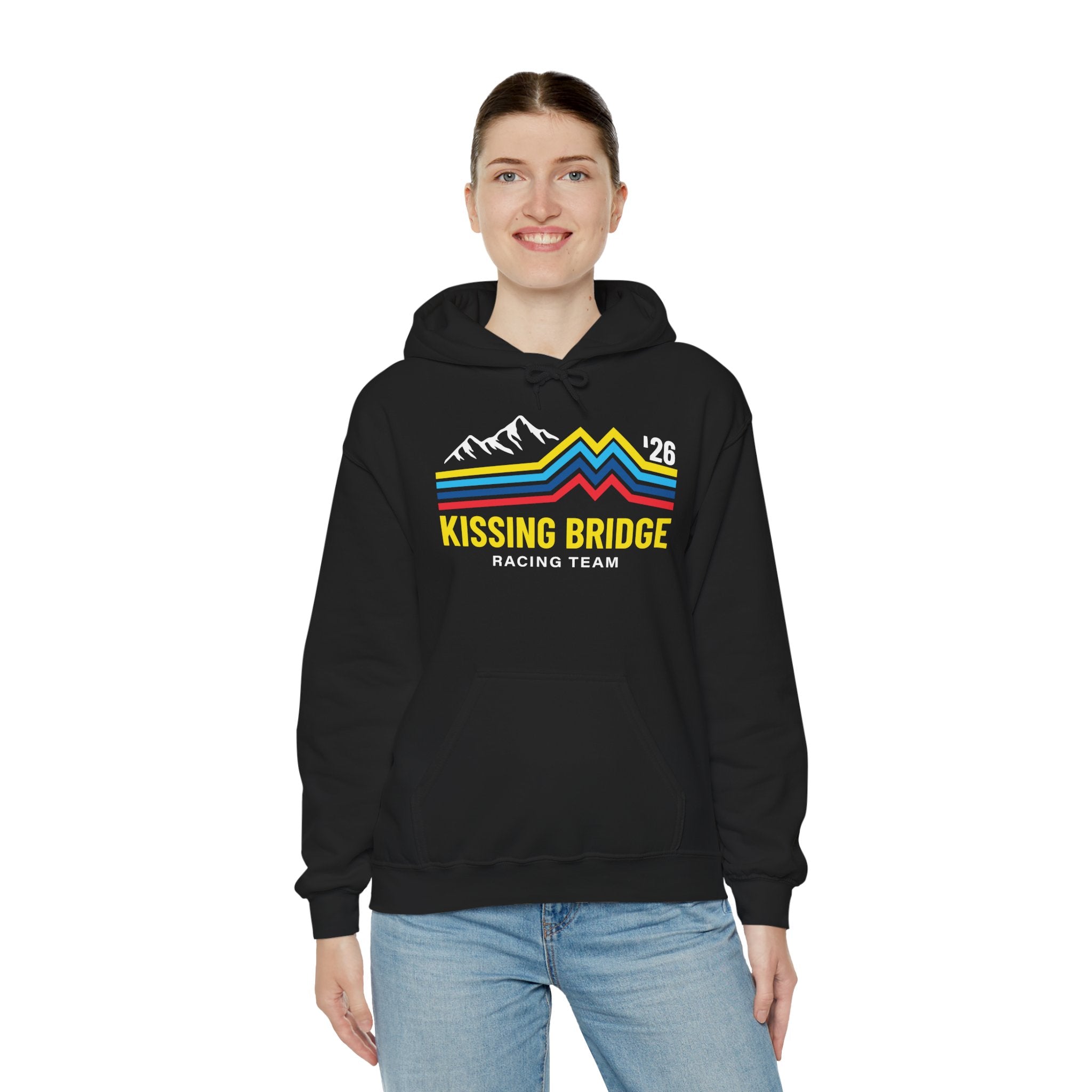 Kissing Bridge Racing Team | Retro Mountain Stripe '26 – Adult Hoodie