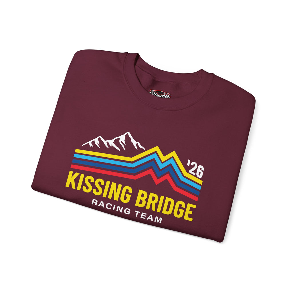 Kissing Bridge Racing Team | Retro Mountain Stripe '26 — Adult Sweatshirt
