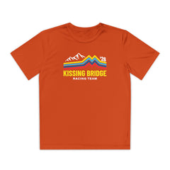 Kissing Bridge Racing Team | Retro Mountain Stripe '26 — Youth Racing Tee