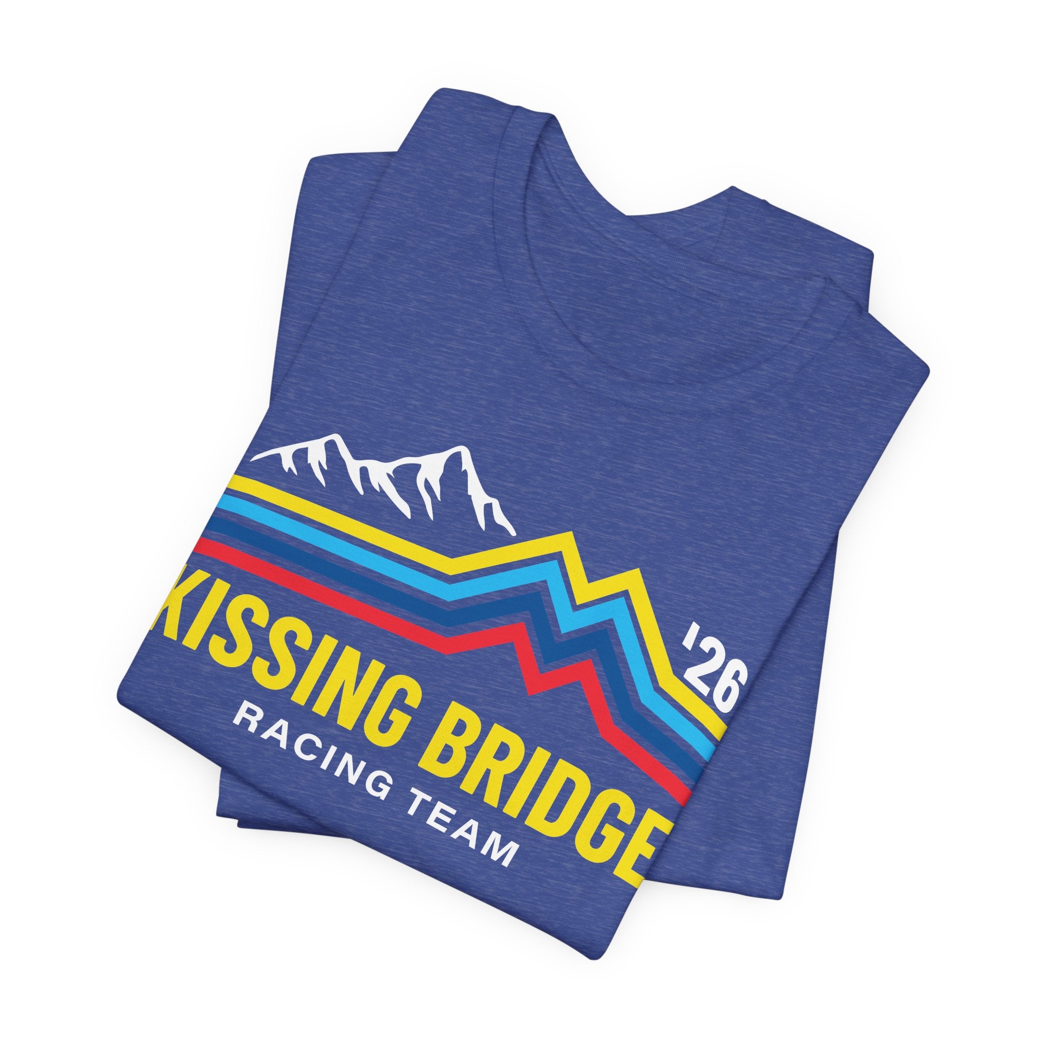 Kissing Bridge Racing Team Retro Mountain Stripes '26 – Adult Tee