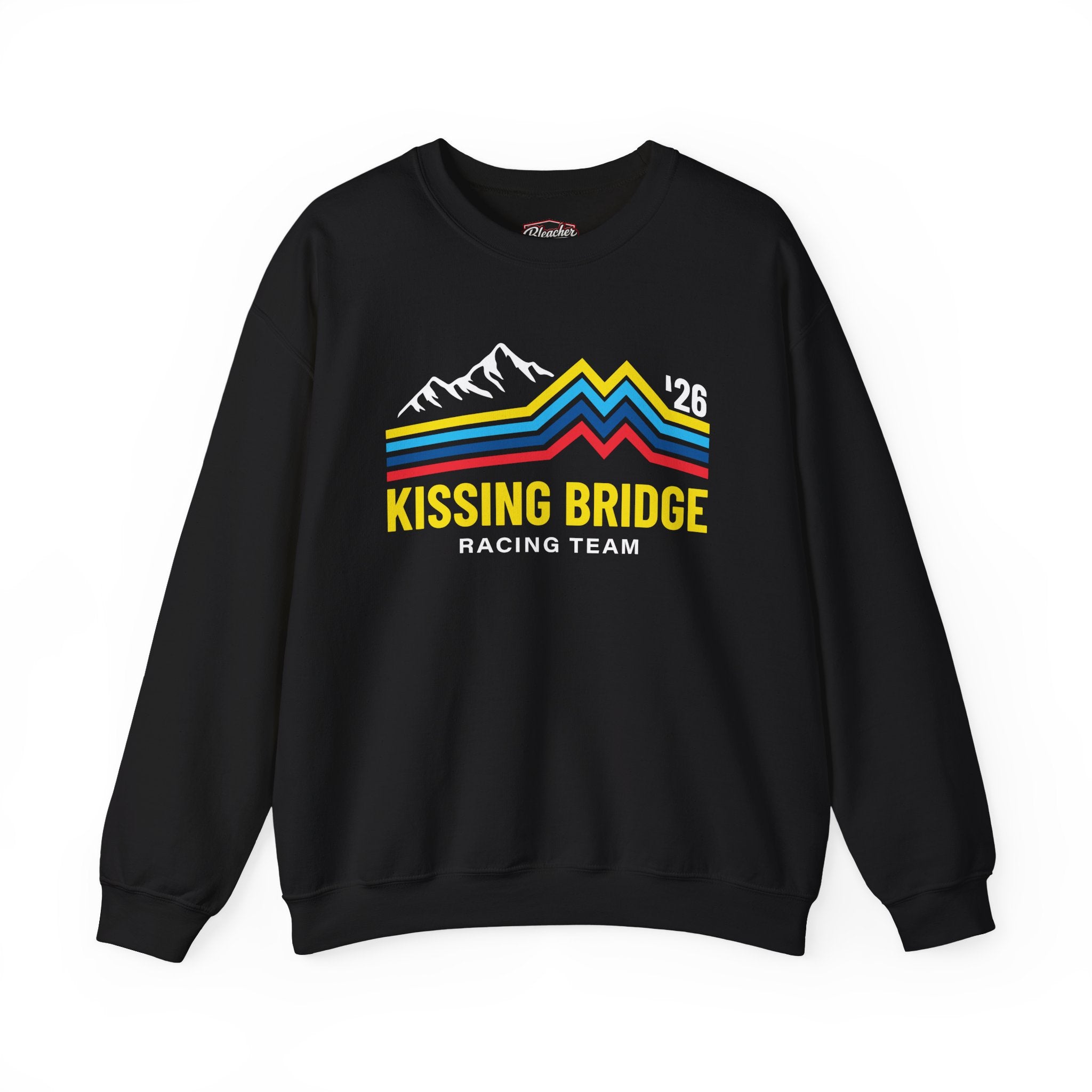 Kissing Bridge Racing Team | Retro Mountain Stripe '26 — Adult Sweatshirt