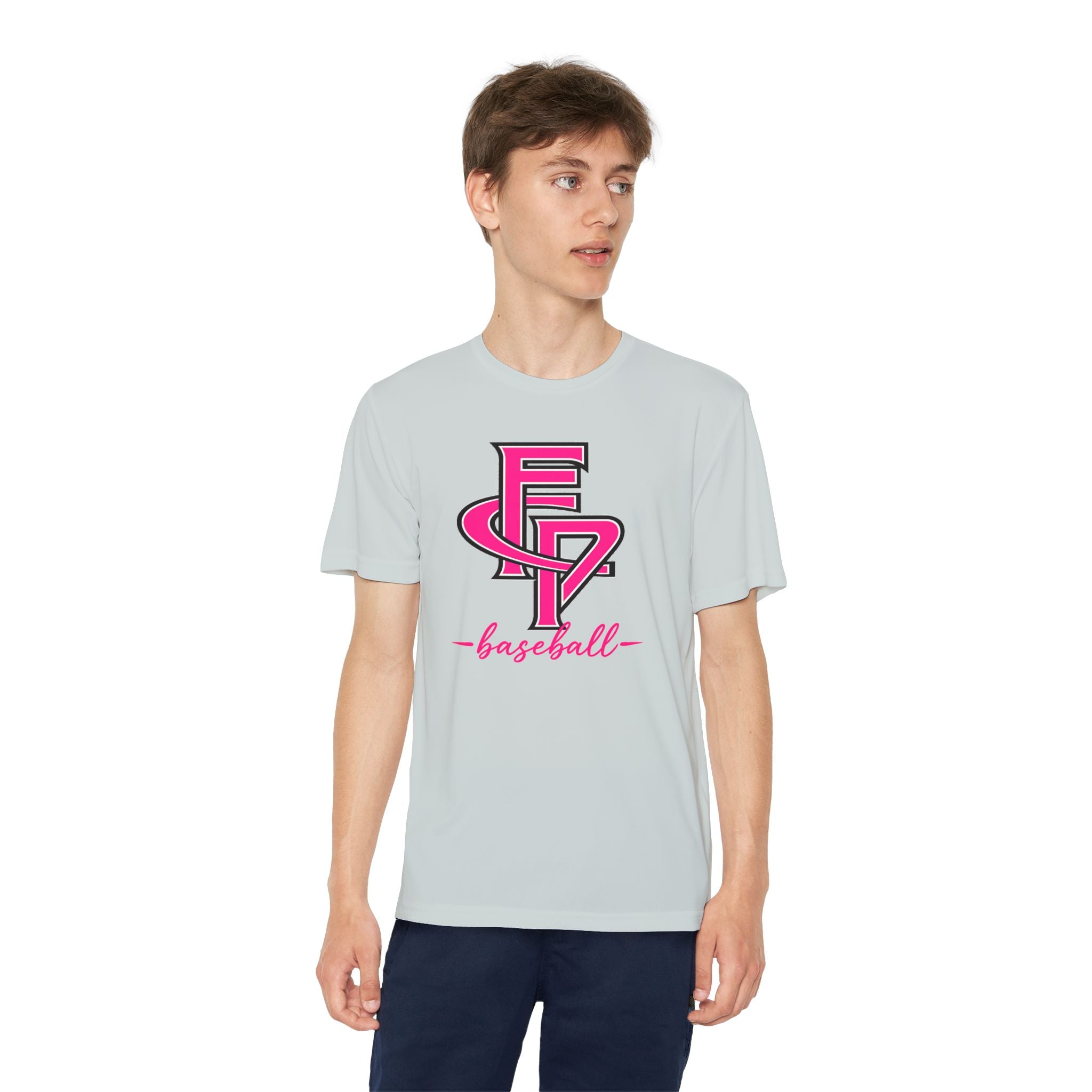 FCP Youth Baseball Dri-Fit Tee: Pink Logo