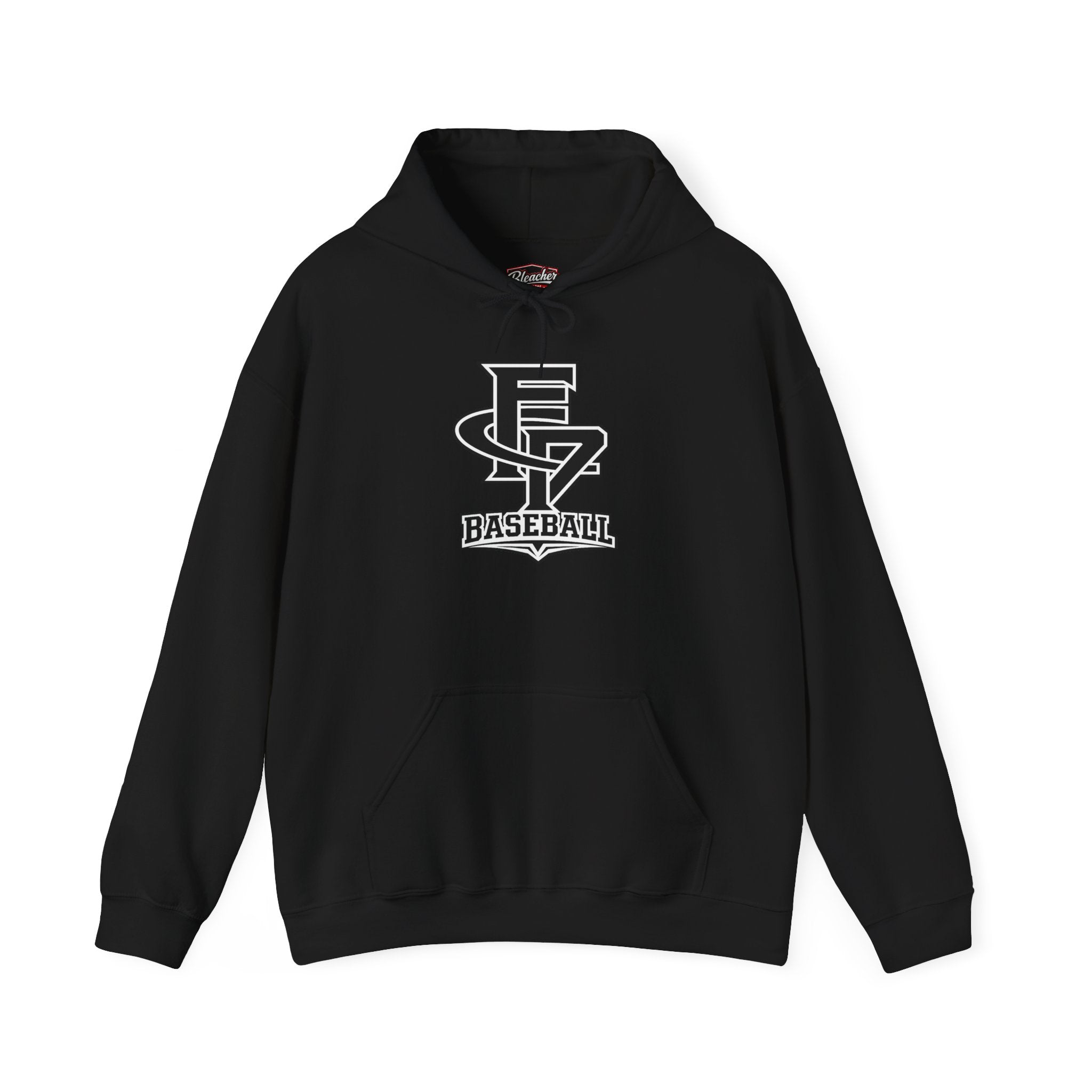 FCP Adult Baseball Hoodie: Black Logo Alt