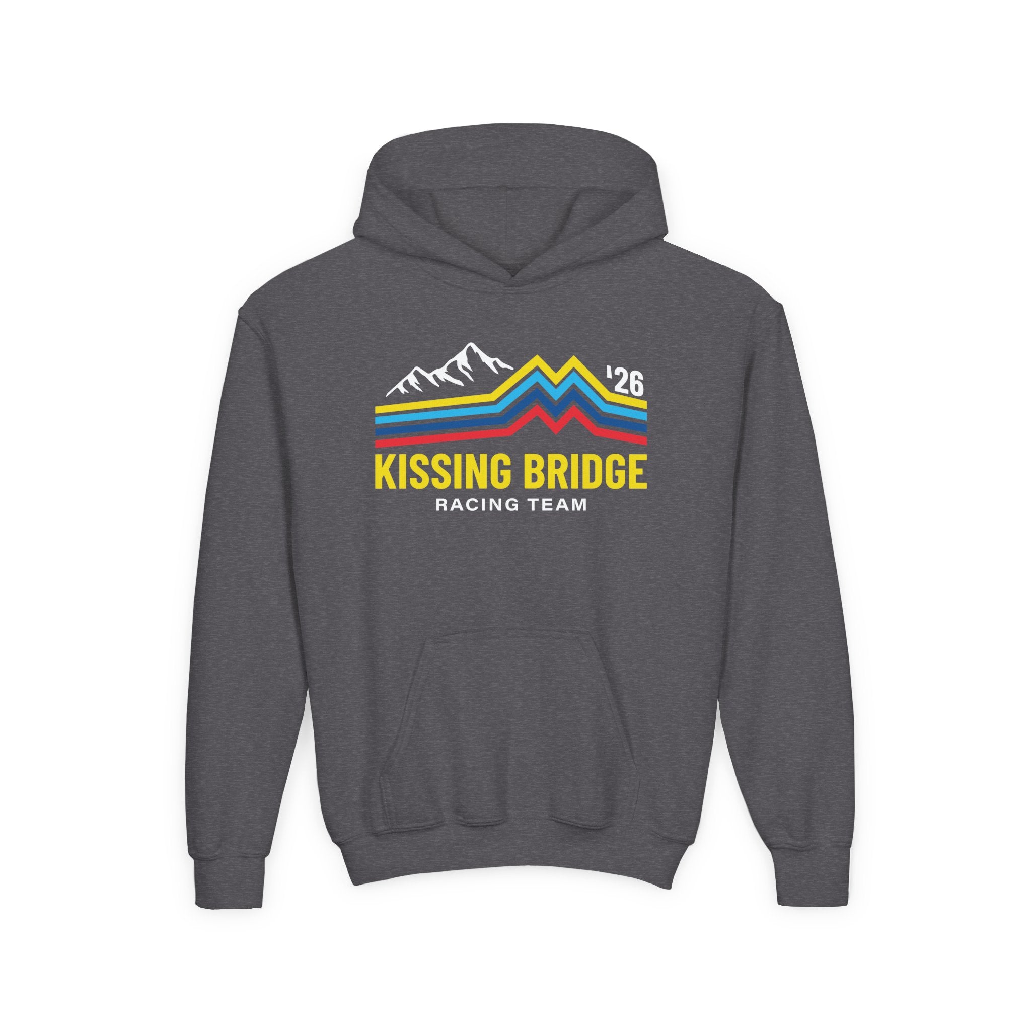 Kissing Bridge Racing Team '26 Mountain Stripe — Youth Hoodie