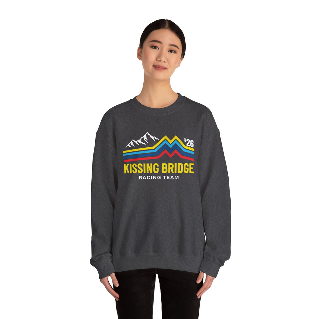 Kissing Bridge Racing Team | Retro Mountain Stripe '26 — Adult Sweatshirt