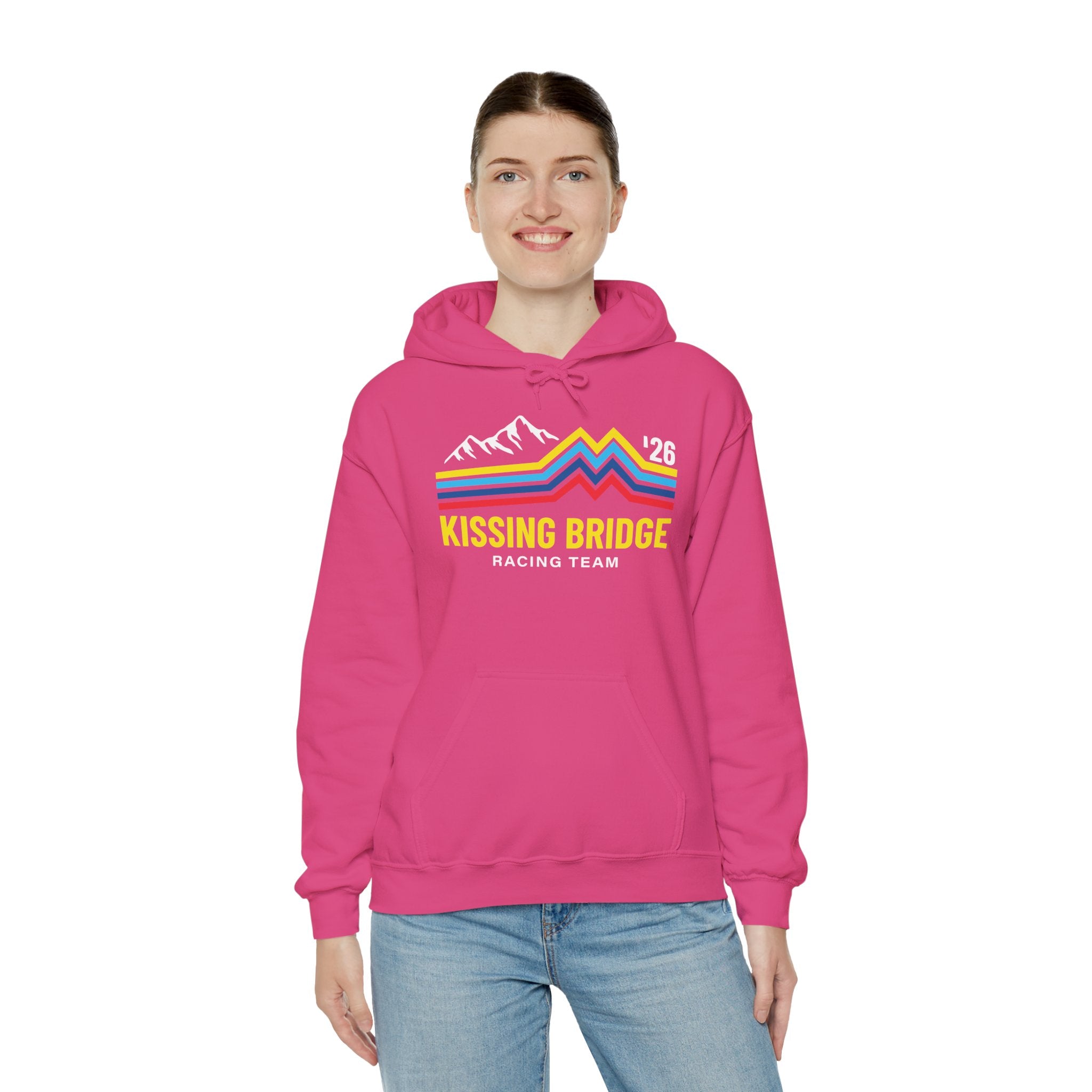 Kissing Bridge Racing Team | Retro Mountain Stripe '26 – Adult Hoodie