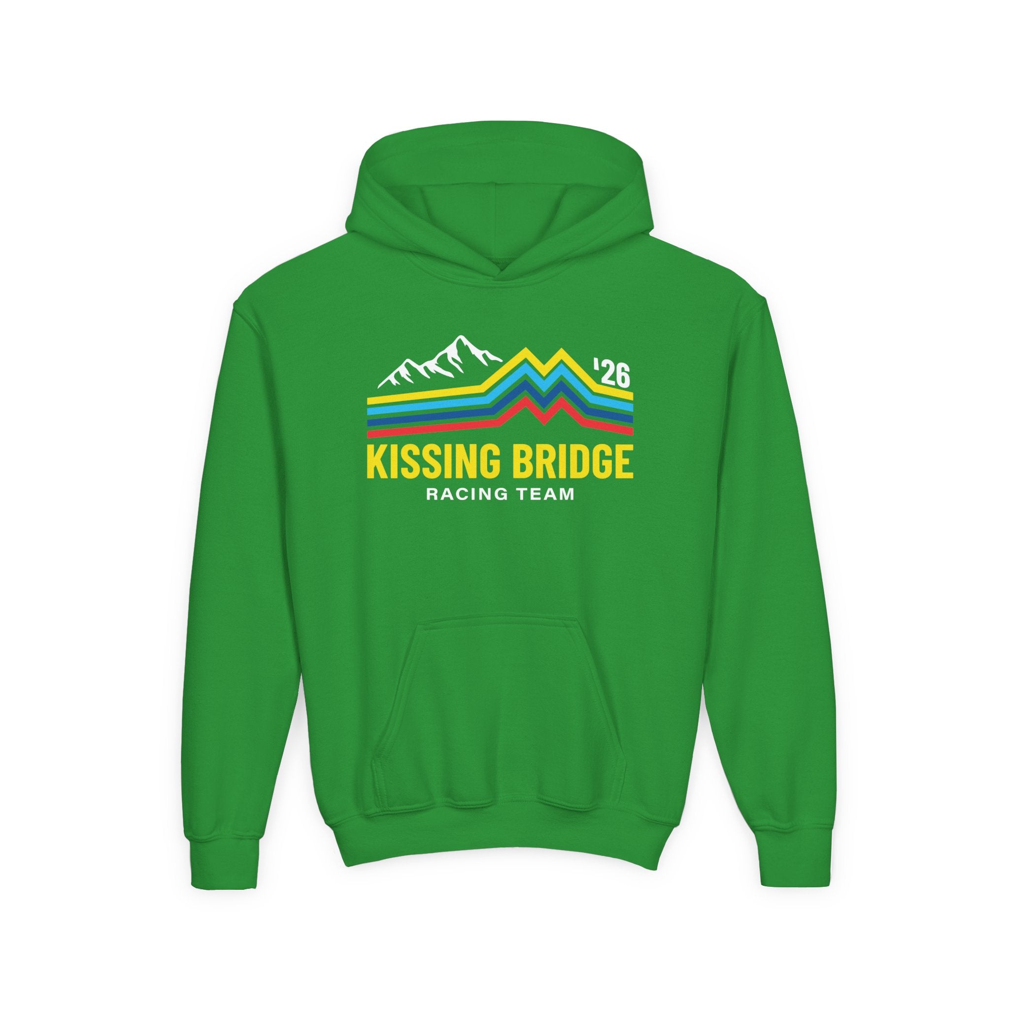 Kissing Bridge Racing Team '26 Mountain Stripe — Youth Hoodie