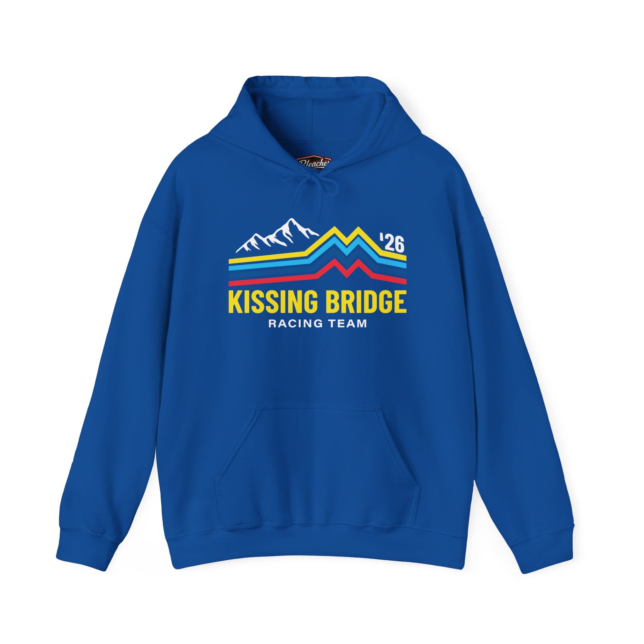 Kissing Bridge Racing Team | Retro Mountain Stripe '26 — Adult Hoodie