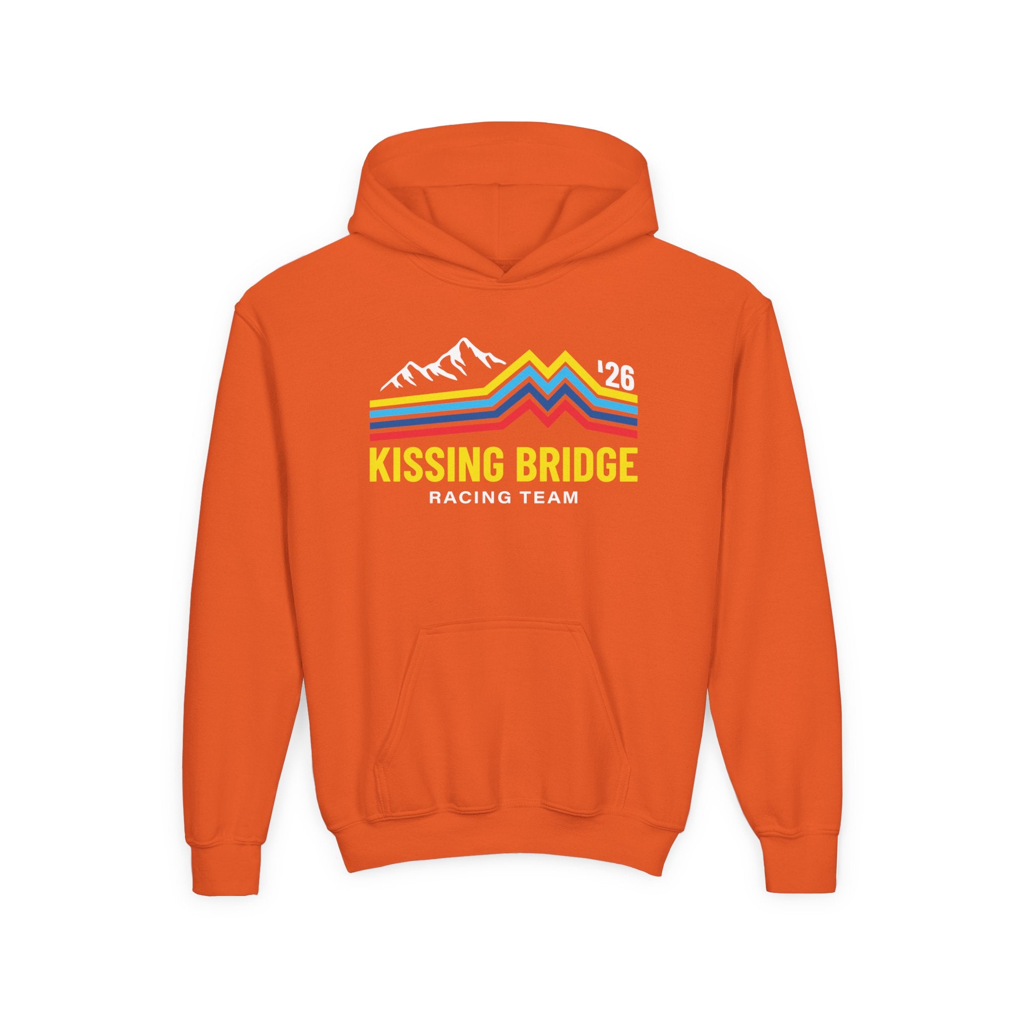 Kissing Bridge Racing Team '26 Mountain Stripe — Youth Hoodie
