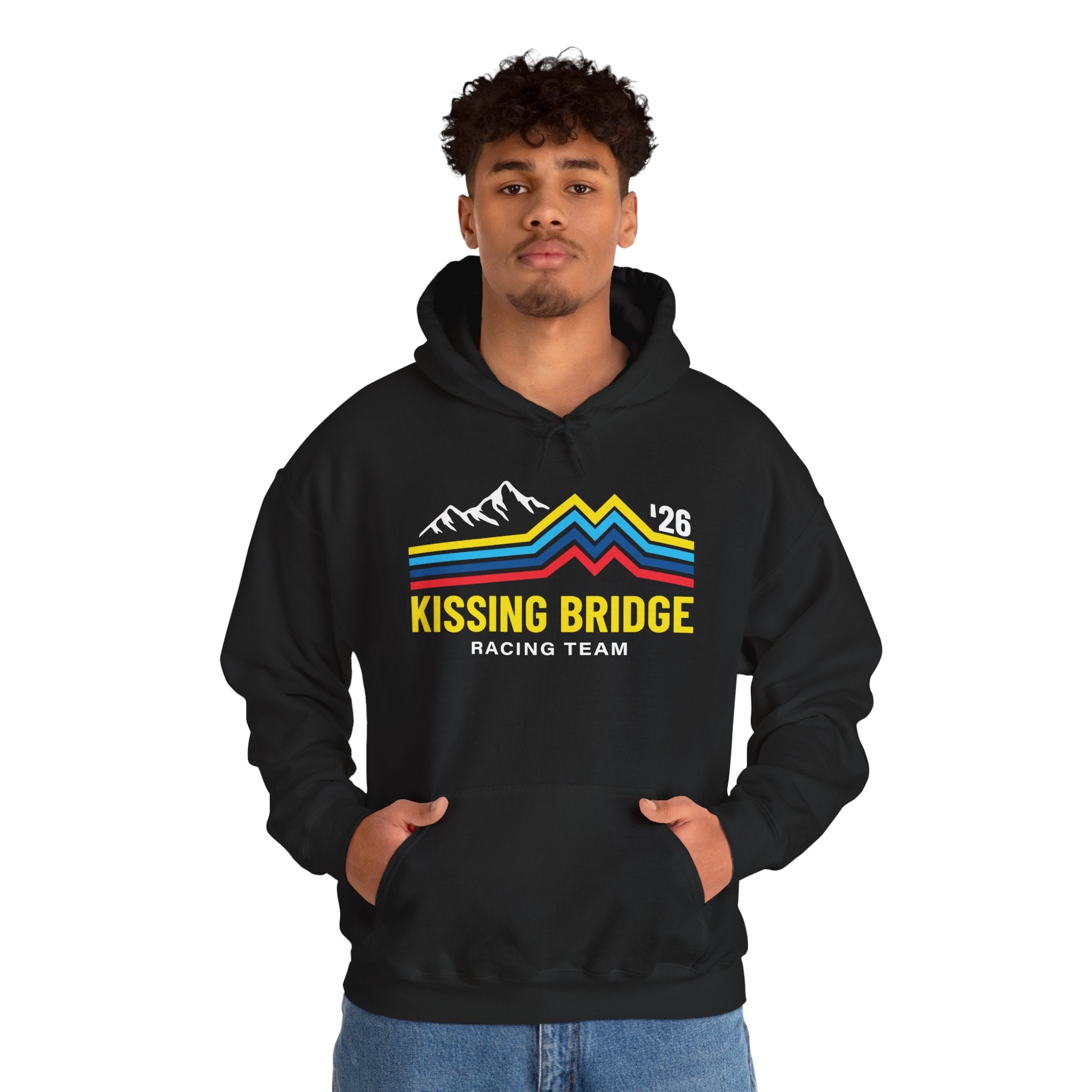 Kissing Bridge Racing Team | Retro Mountain Stripe '26 – Adult Hoodie