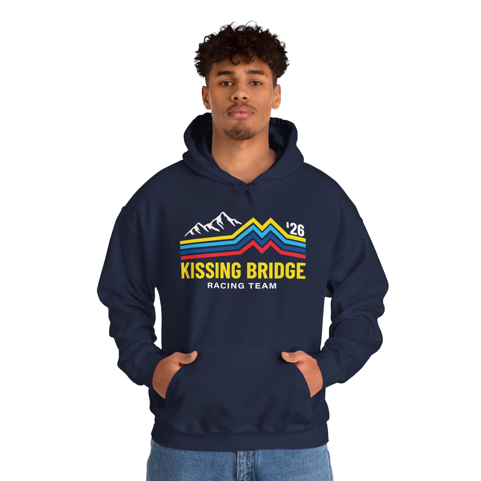 Kissing Bridge Racing Team | Retro Mountain Stripe '26 – Adult Hoodie