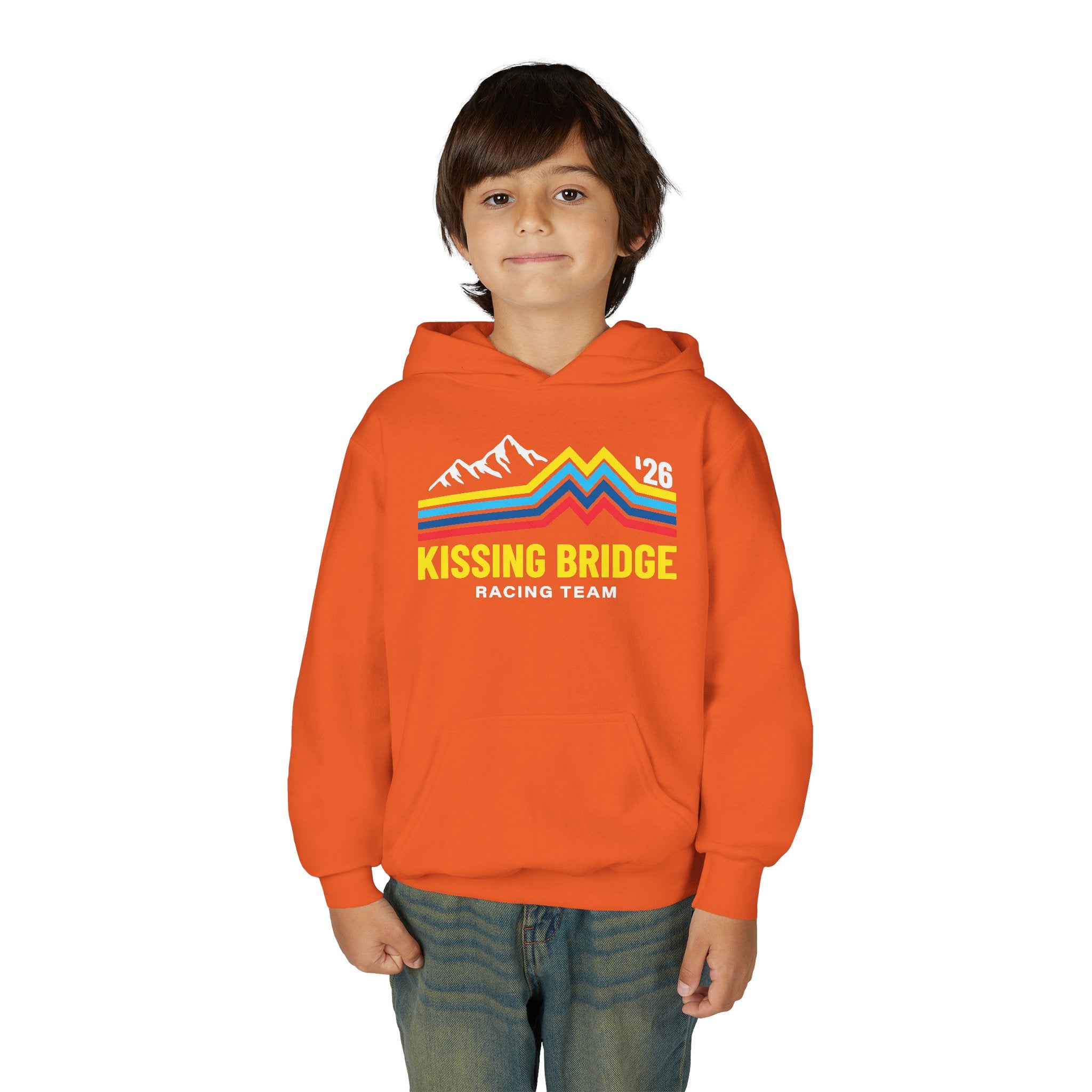 Kissing Bridge Racing Team '26 Mountain Stripe — Youth Hoodie