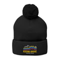 Kissing Bridge Racing Team | Retro Mountain Stripe '26 — Pom-Pom Knit Cap
