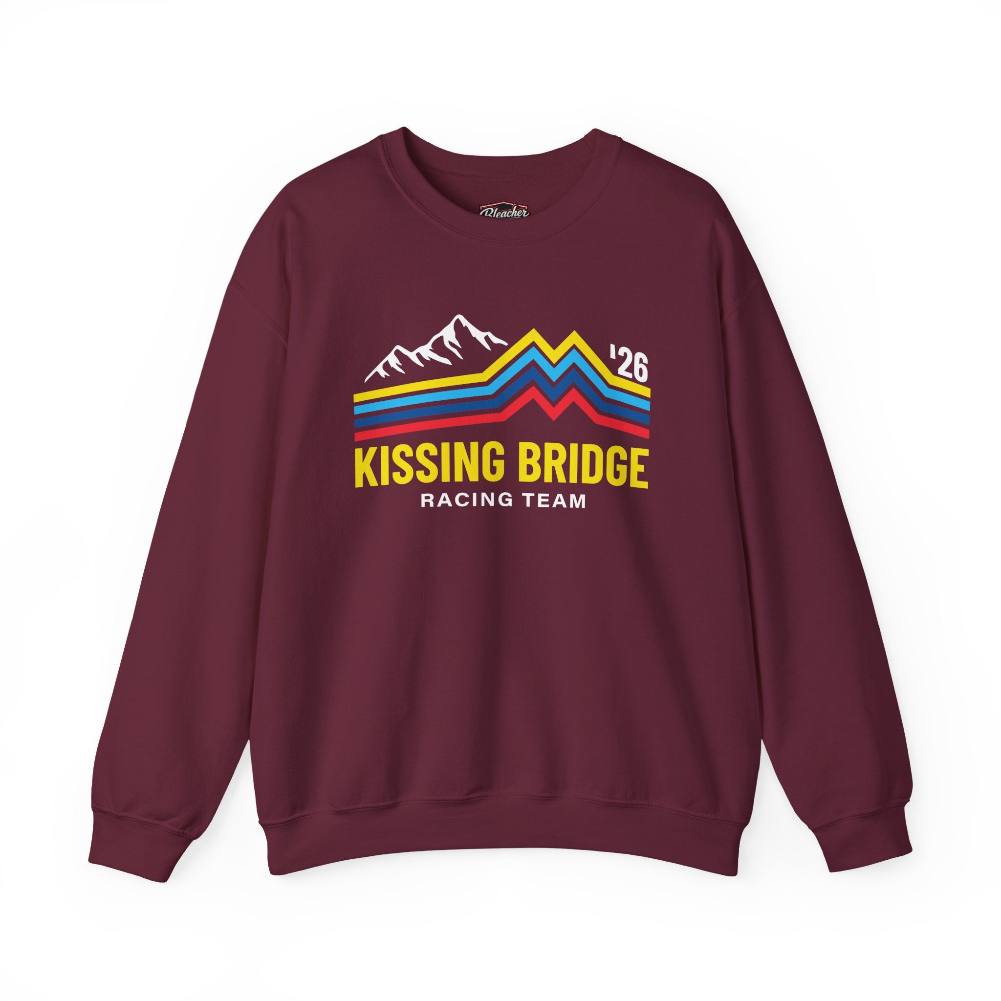 Kissing Bridge Racing Team | Retro Mountain Stripe '26 — Adult Sweatshirt