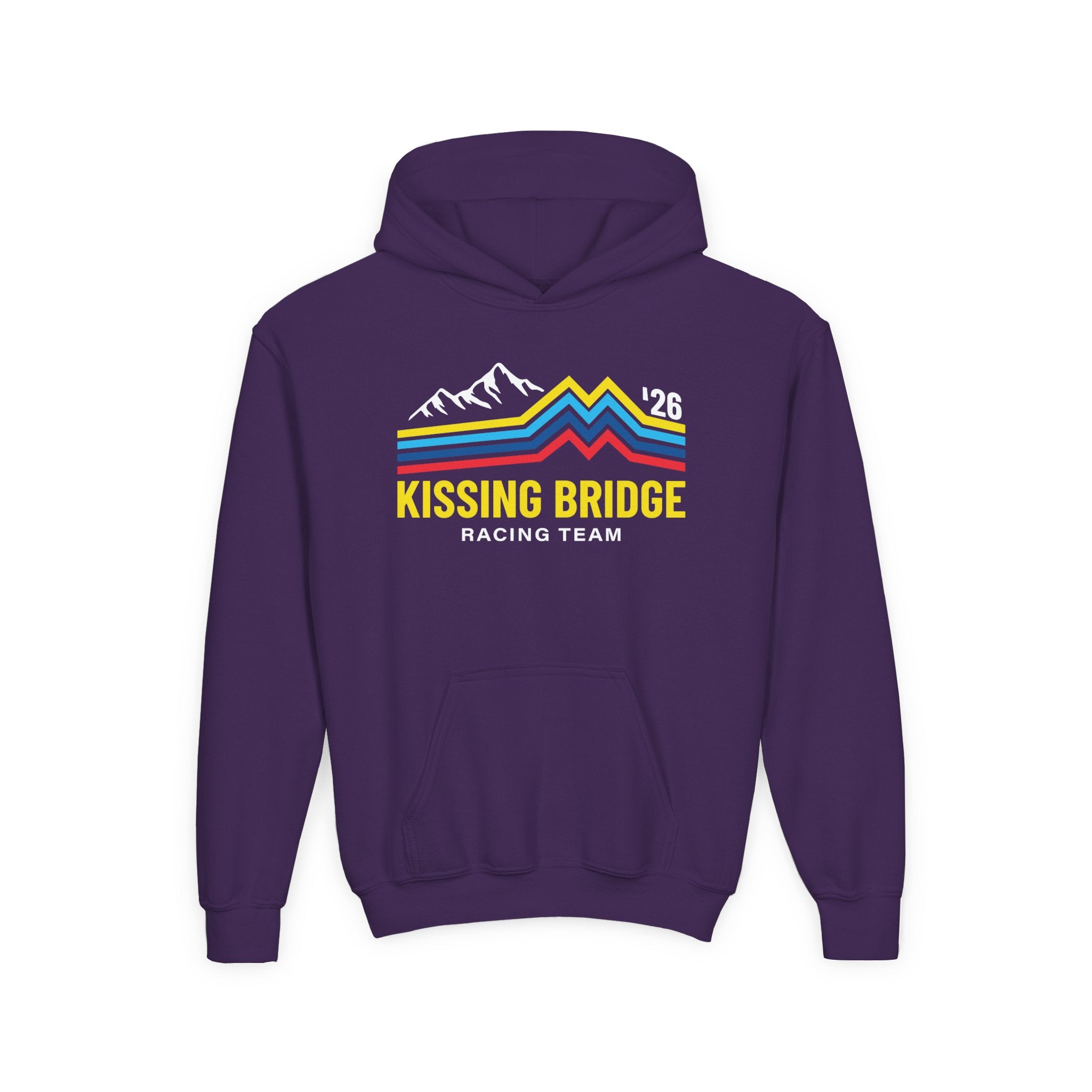 Kissing Bridge Racing Team '26 Mountain Stripe — Youth Hoodie