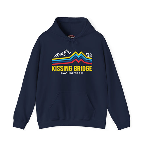 Kissing Bridge Racing Team | Retro Mountain Stripe '26 — Adult Hoodie
