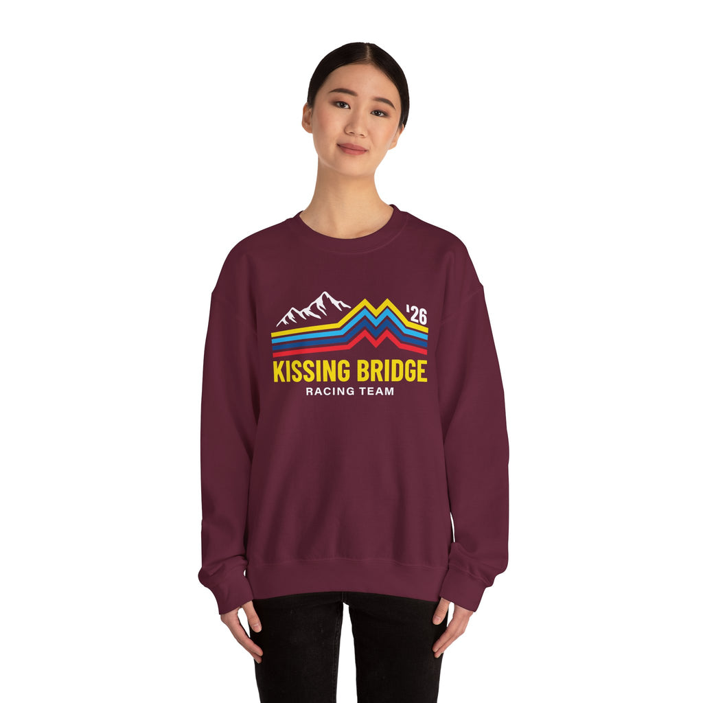 Kissing Bridge Racing Team | Retro Mountain Stripe '26 — Adult Sweatshirt