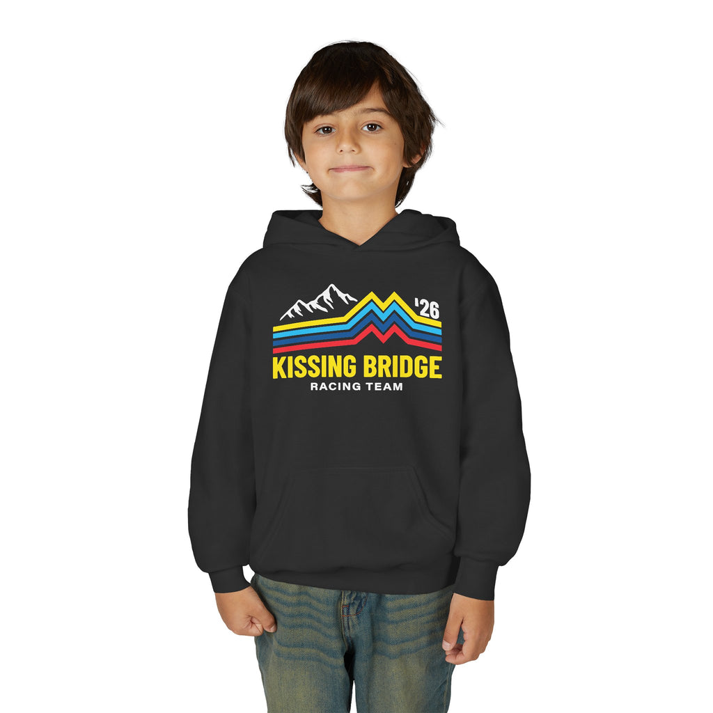 Kissing Bridge Racing Team '26 Mountain Stripe — Youth Hoodie