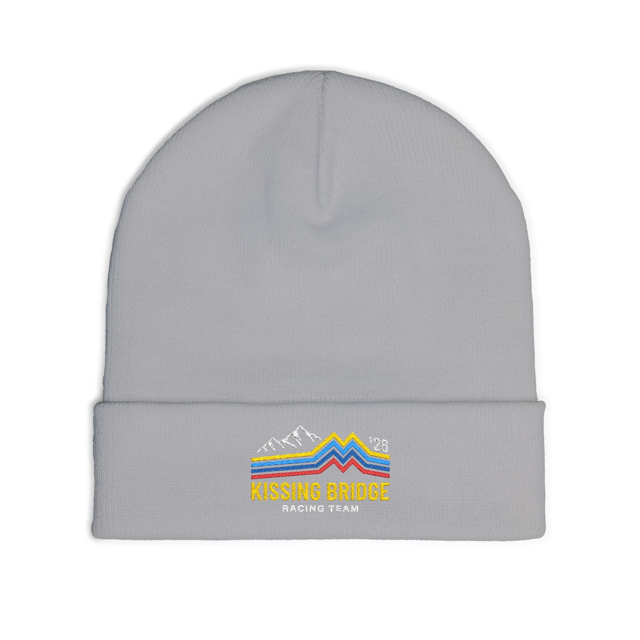 Kissing Bridge Racing Team | Retro Mountain Stripe '26 — Knit Beanie