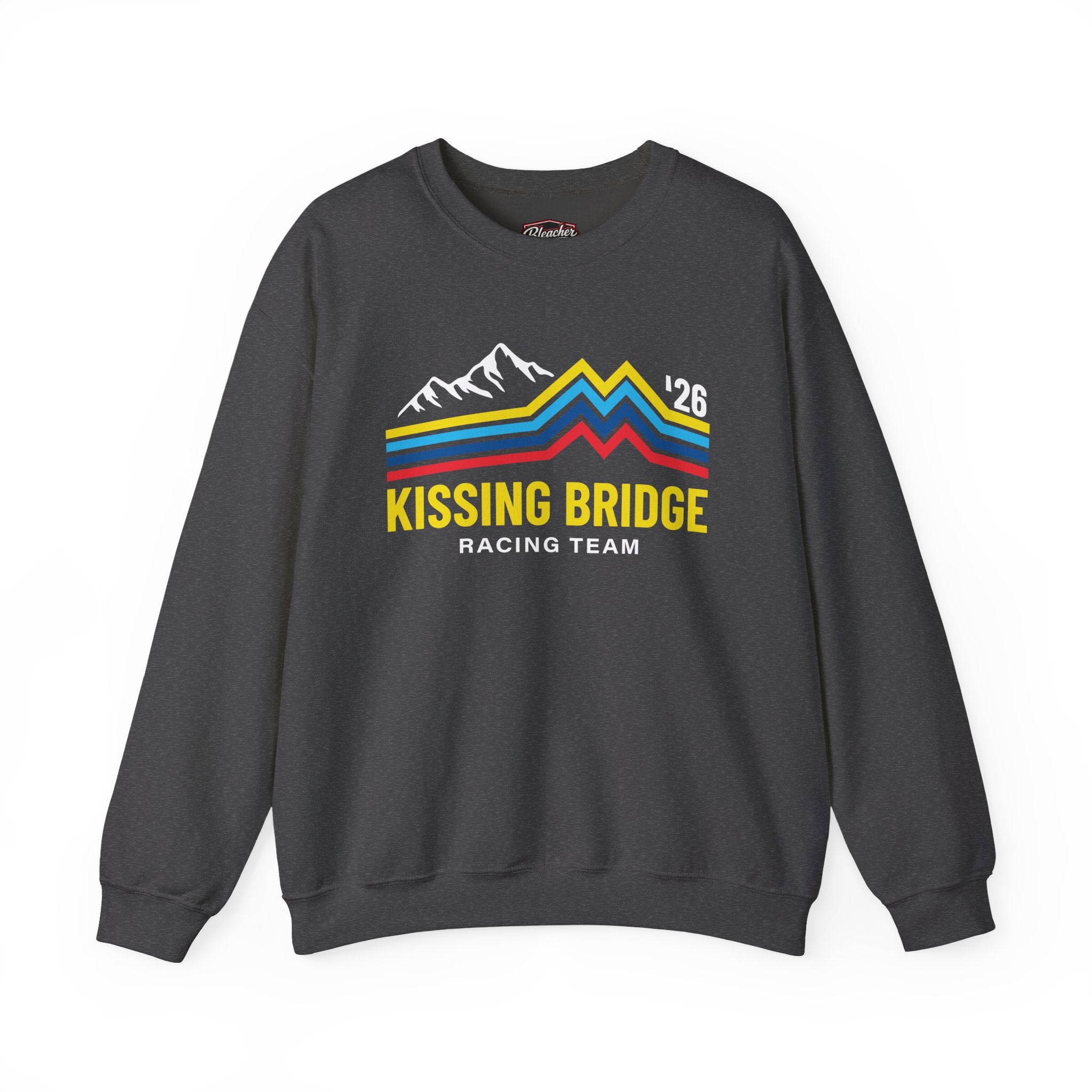 Kissing Bridge Racing Team | Retro Mountain Stripe '26 — Adult Sweatshirt