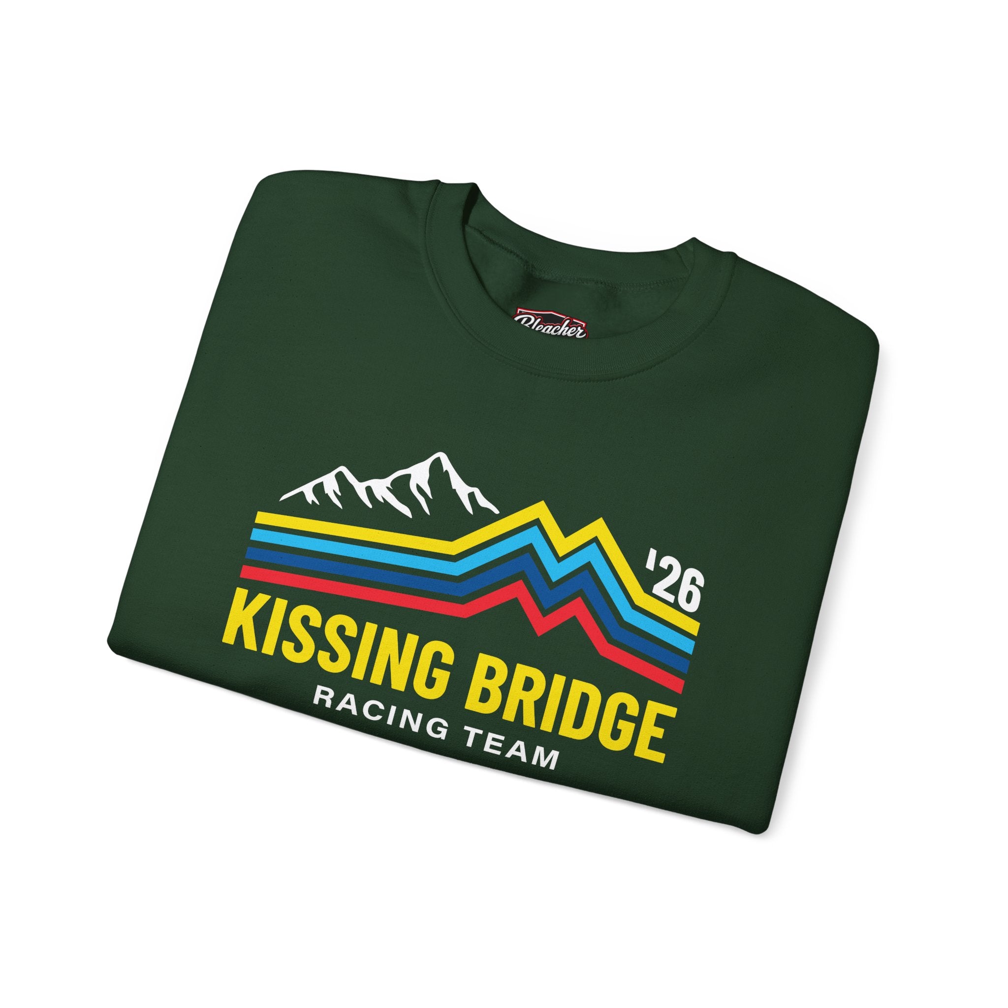 Kissing Bridge Racing Team | Retro Mountain Stripe '26 — Adult Sweatshirt