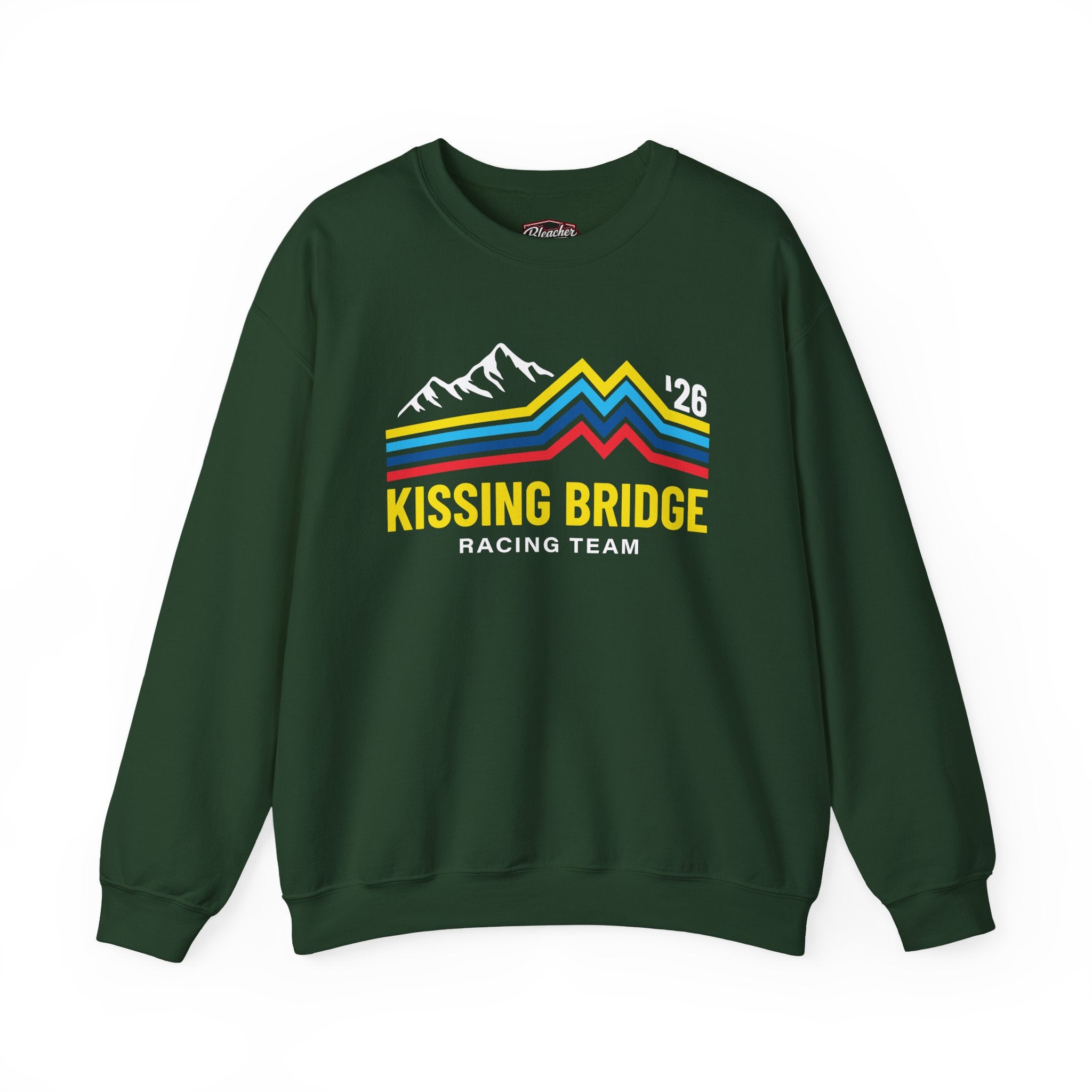 Kissing Bridge Racing Team | Retro Mountain Stripe '26 — Adult Sweatshirt