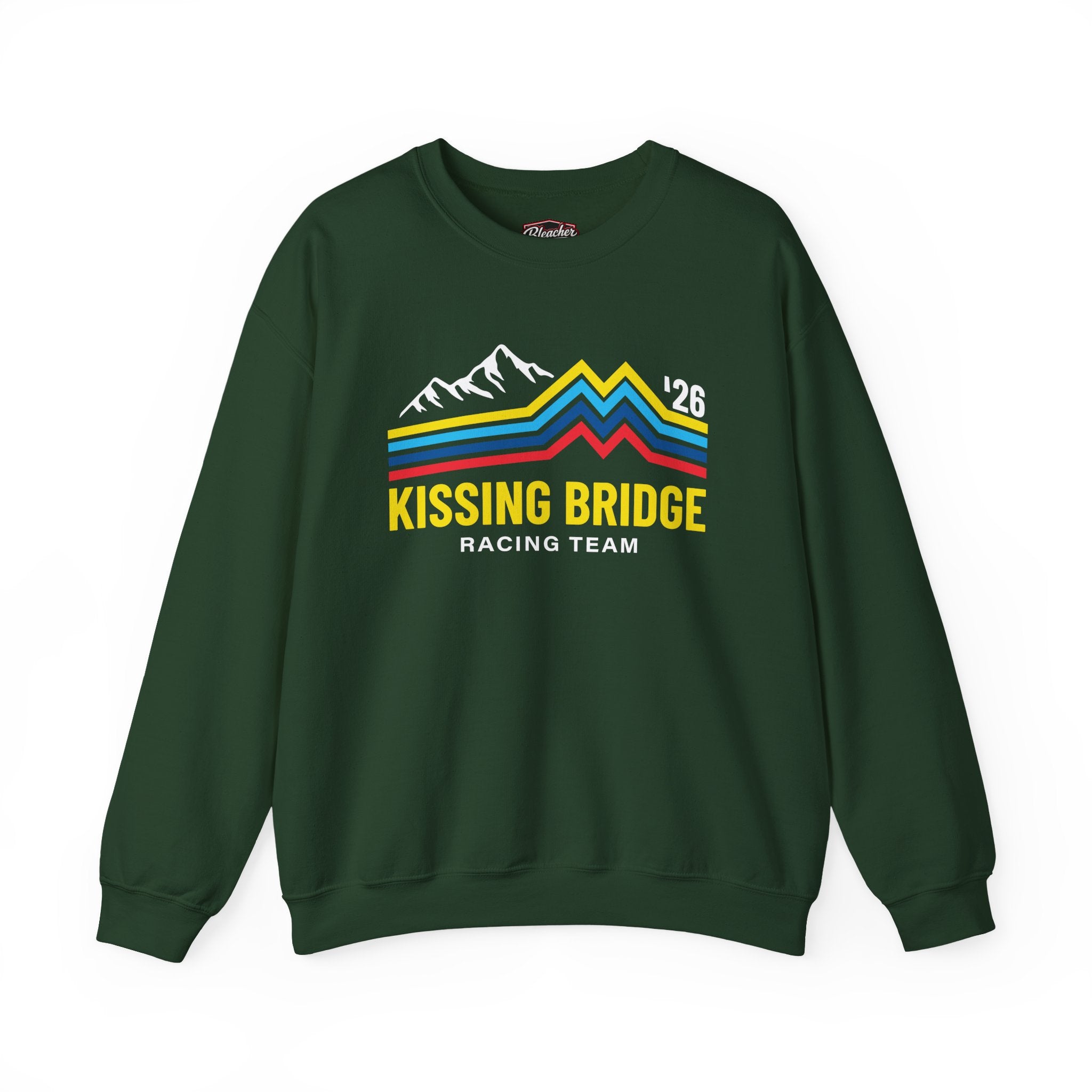 Kissing Bridge Racing Team | Retro Mountain Stripe '26 — Adult Sweatshirt