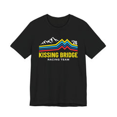 Kissing Bridge Racing Team Retro Mountain Stripes '26 – Adult Tee