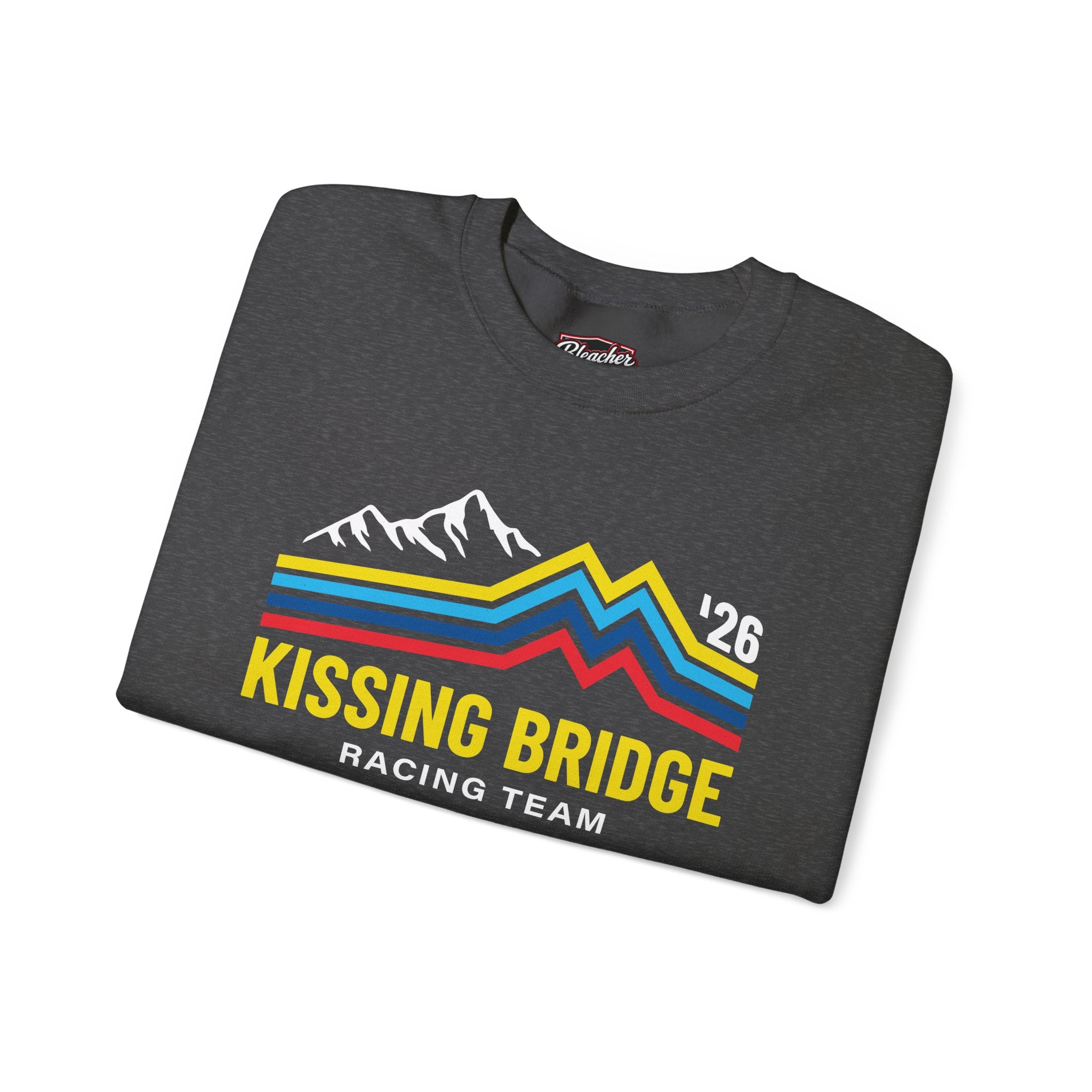 Kissing Bridge Racing Team | Retro Mountain Stripe '26 — Adult Sweatshirt