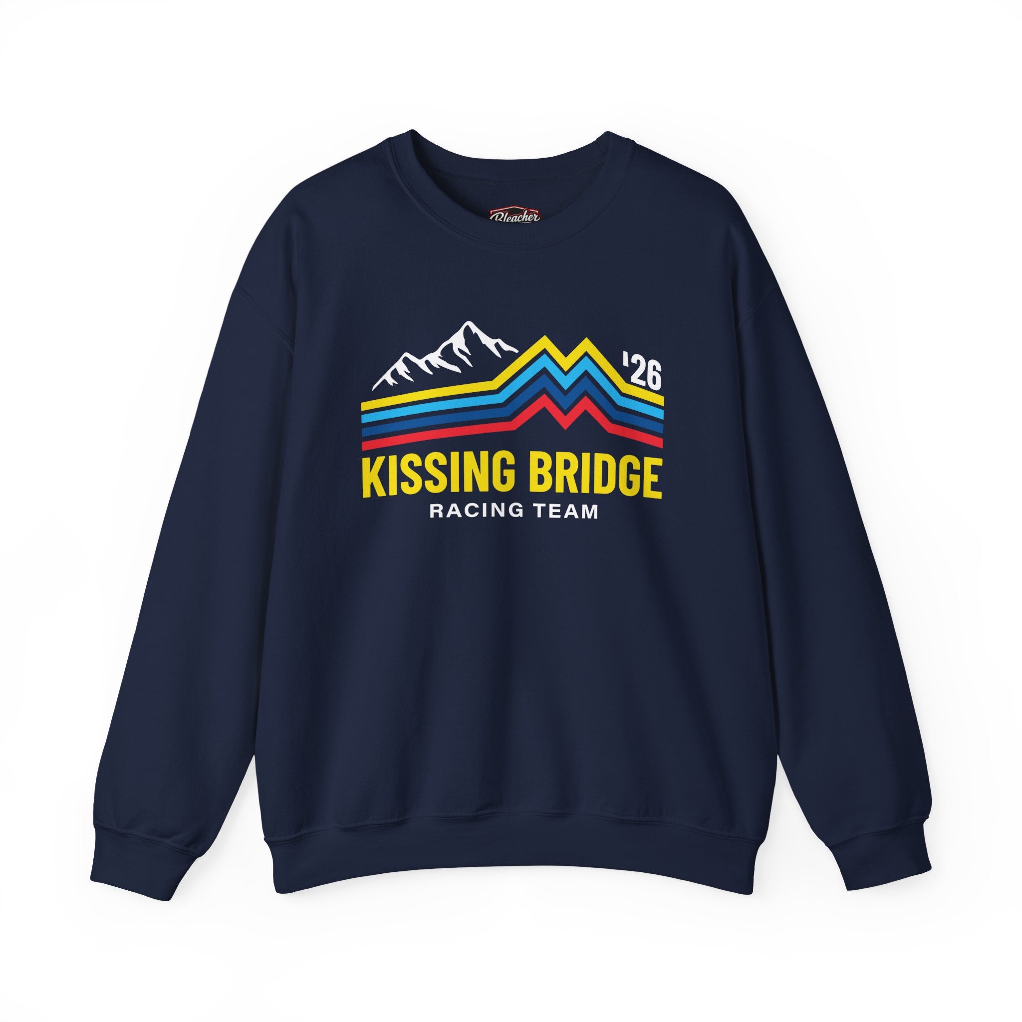 Kissing Bridge Racing Team | Retro Mountain Stripe '26 — Adult Sweatshirt