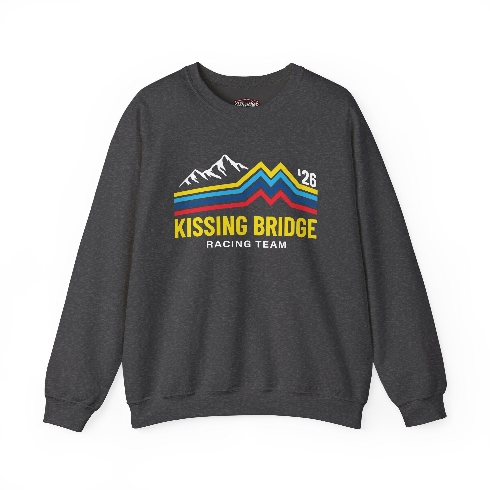 Kissing Bridge Racing Team | Retro Mountain Stripe '26 — Adult Sweatshirt