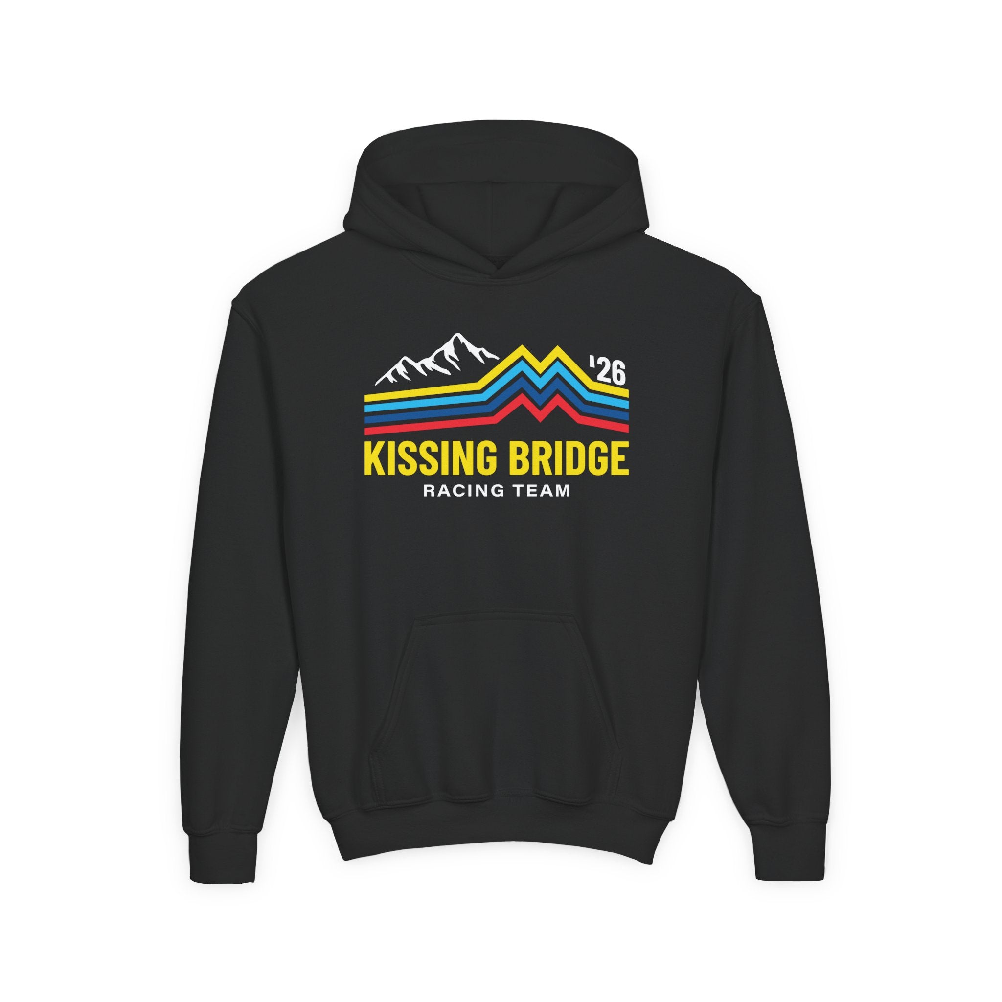 Kissing Bridge Racing Team '26 Mountain Stripe — Youth Hoodie